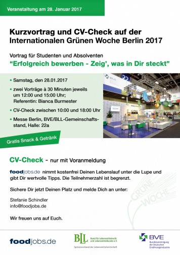foodjobs.de auf der Internationalen Woche 2017 in Berlin
