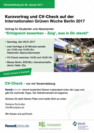 foodjobs.de auf der Internationalen Woche 2017 in Berlin