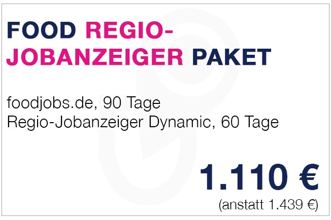 Food Regio-Jobanzeiger Paket 1110 Euro Food Regio-Jobanzeiger Paket 1110 Euro